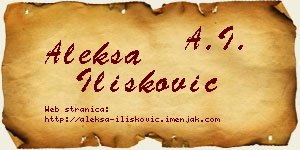 Aleksa Ilišković vizit kartica
